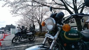バイクの駐輪場はこれぐらい空いている(笑)