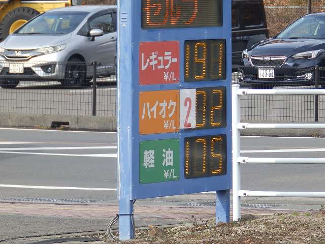 2024年末の時点のガソリン料金。